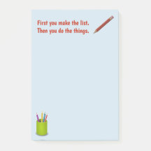 Faça um bloco de notas da lista