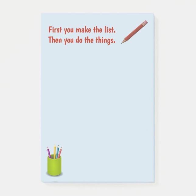 Faça um bloco de notas da lista (Frente)