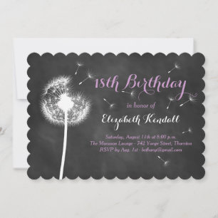 Faça um desejo! 18.o Convite de Aniversário (roxo)