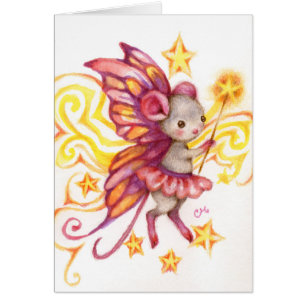 Faça um desejo - cartão da arte do rato da
