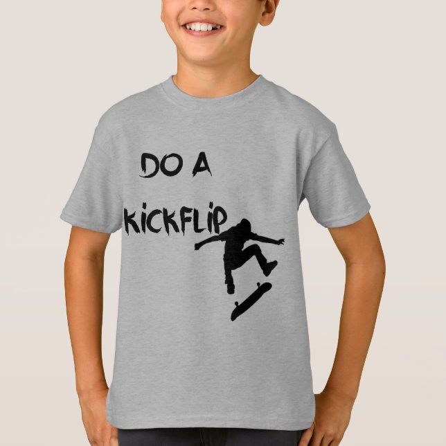 Faça um KickFlip! Camisa unisex do patinador (Frente)