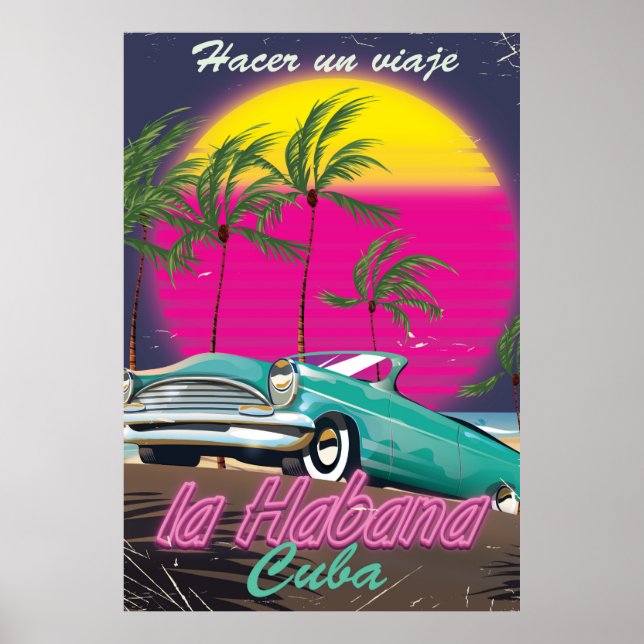 Faça uma Viagem para Cuba pôster reto 1985 (Frente)
