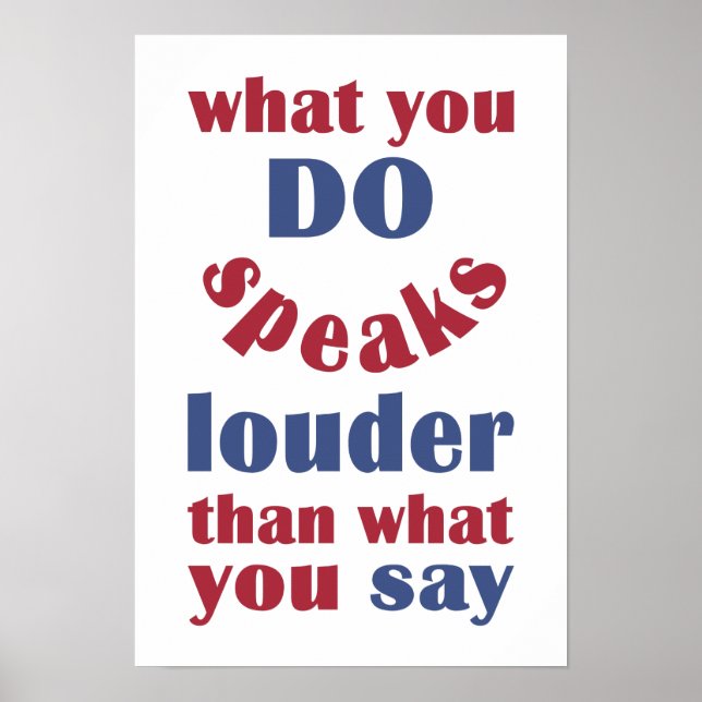 Faça vs. Diga poster personalizado (Frente)