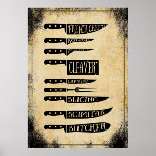 facas de poster de compro de talhantes de vintage