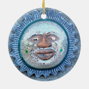 face solar/ ornamento da face da lua