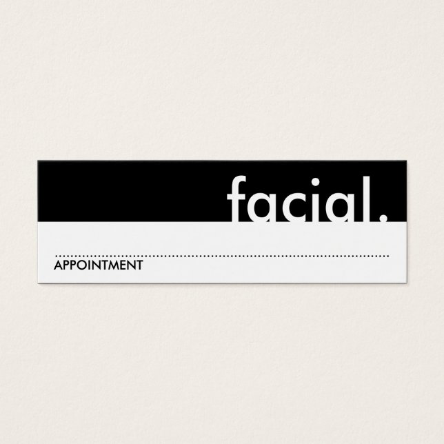 facial. (Cartão de horário) (Frente)