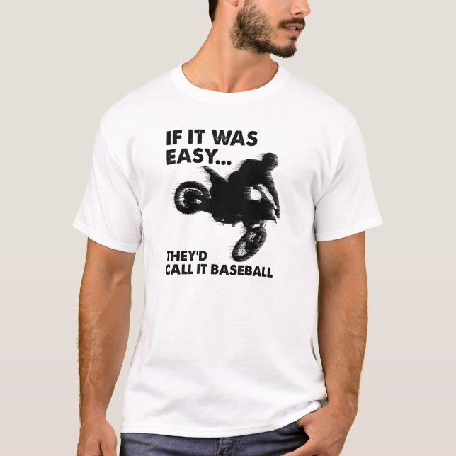 Fácil é camiseta Engraçado de Baseball (Frente)
