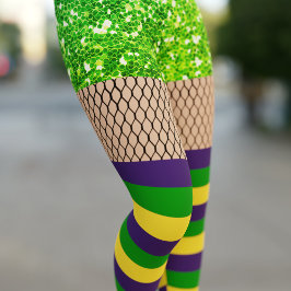 Fácil Mardi Gras Costume Fishnet Leggings