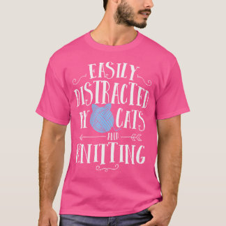 Facilmente Distraída Por Gatos E Camiseta De Tricô
