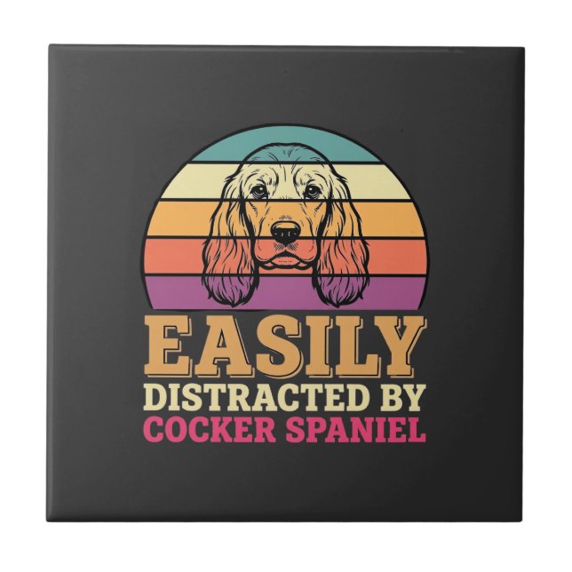 Facilmente Distraído Por Cocker Spaniel Retro Cach (Frente)