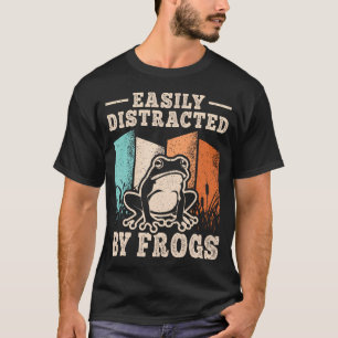 Facilmente Distraído Por Sapos Camiseta Divertida
