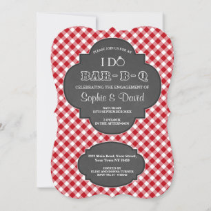 Faço um convite para Gingham do Noivado BARBEQUE