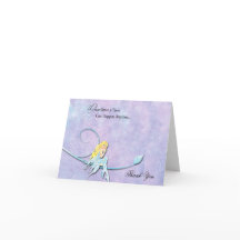 Fada Azul em Aquarela Roxa Agradecimento de Casame
