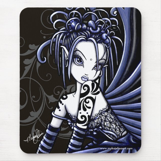 Fada azul gótico Mousepad do tatuagem de "Sophia" (Frente)