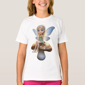 Fada bonita em camiseta de menina