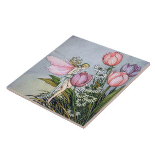 Fada com Azulejo cerâmico Tulips