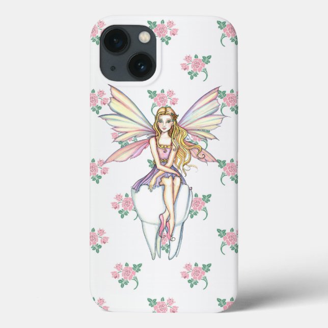 Fada de dente e flores, gira iPhone 5 case (Verso)