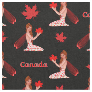 Fada de Mapleleaf do canadense no tecido preto