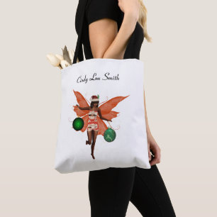 Fada de Natal Afro-Americana Tote Bag