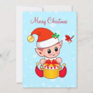Fada de Natal alegre e simpática & pássaro cardina