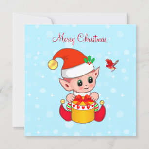 Fada de Natal alegre e simpática & pássaro cardina