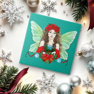 Fada de Natal Fantasia Azevinho Sininhos Poinsetti