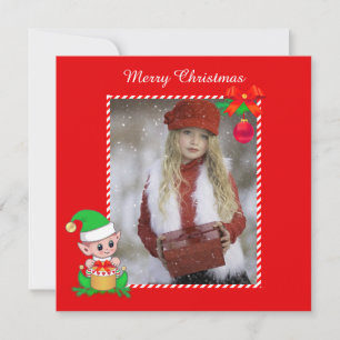 Fada de Natal Fofo & Foto Personalizada em Vermelh