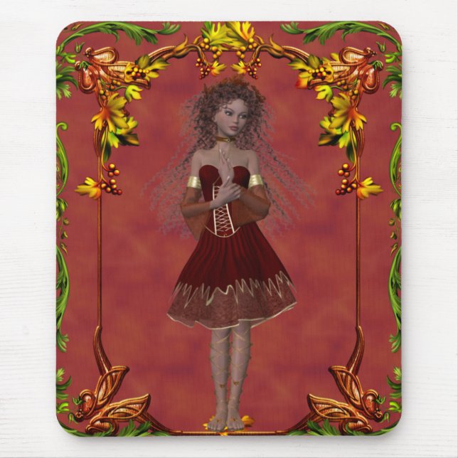 Fada de outono Design 2 - Mousepad Fantasy (Frente)