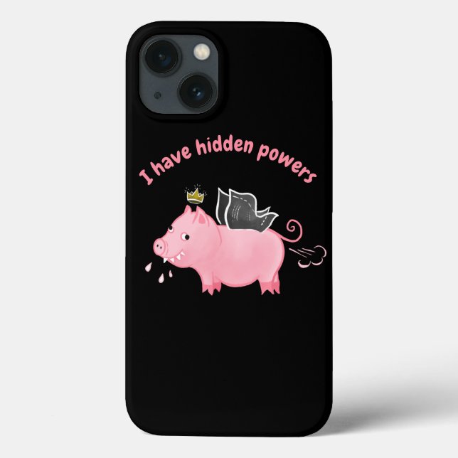 Fada de porco engraçada Hidden Powers humor animal (Verso)