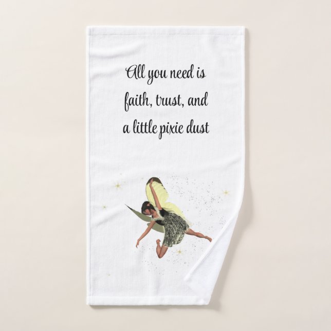 Fada De Rapariga Com Toalha Amarela (Toalha de mão)