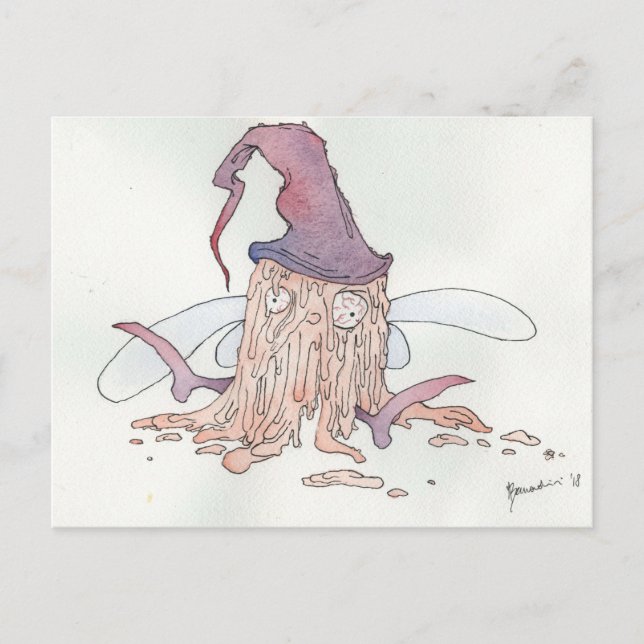 Fada de vinho - temperatura ambiente - cartão post (Frente)