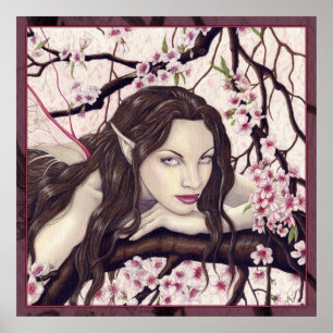 Fada do poster da flor do primavera