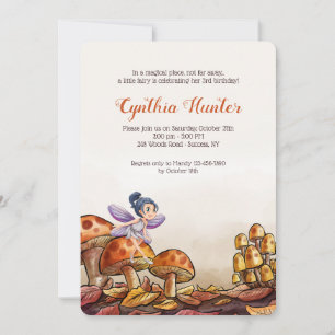 Fada em um Convite para Cogumelos