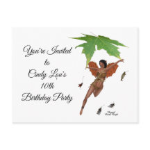 Fada Fácil Com Cartaz De Convite Para Asas Marrons