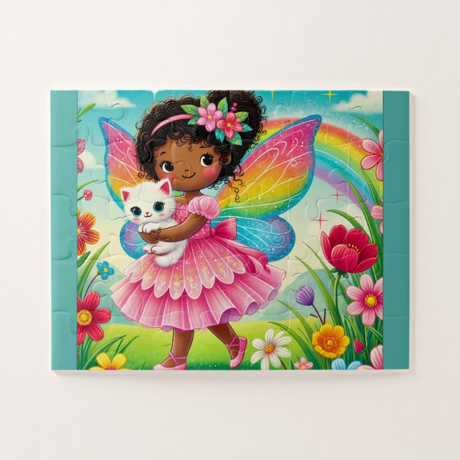 "FADA FELIZ & GATINHO" QUEBRA-CABEÇA (Horizontal)