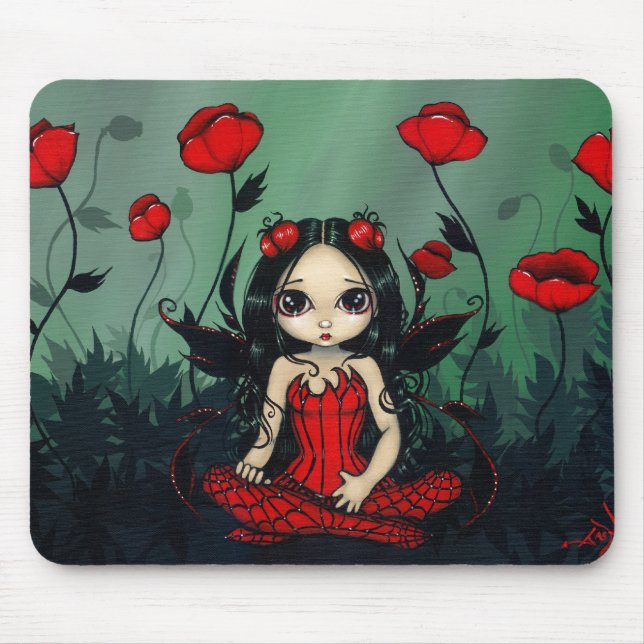 Fada gótico Mousepad das papoilas do jardim da (Frente)