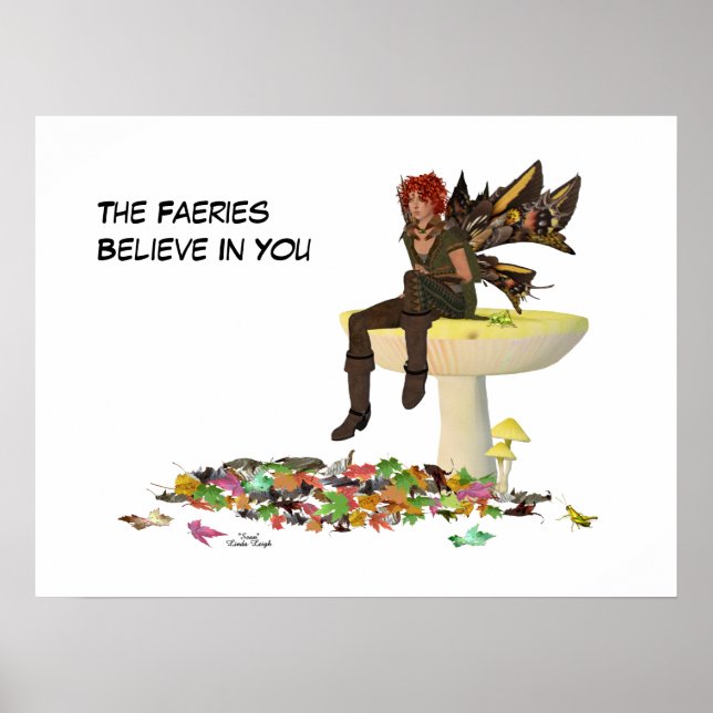 Fada Irlandesa De Menino Na Poster De Cogumelo (Frente)