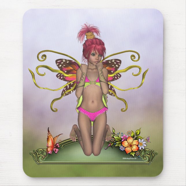 Fada Mousepad da borboleta da morango (Frente)