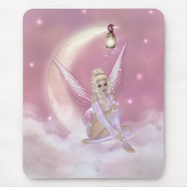 Fada na lua - fantasia Mousepad (Frente)