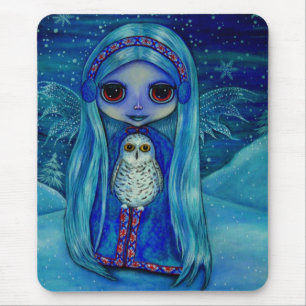 Fada nevado Mousepad da coruja