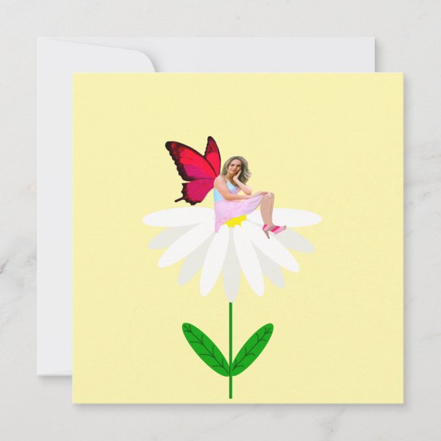 Fada no Cartão de Nota de Margarida Branca (Frente)