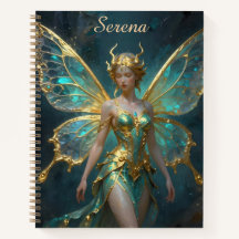 Fada Personalizada Bonita Turquesa e Dourada