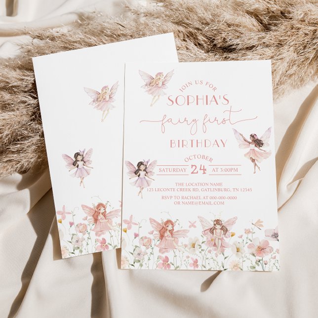 Fada Primeira Menina de Convite de Aniversário (Criador carregado)