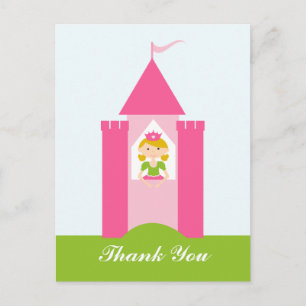 Fada princesa Castelo obrigado seu cartão postal