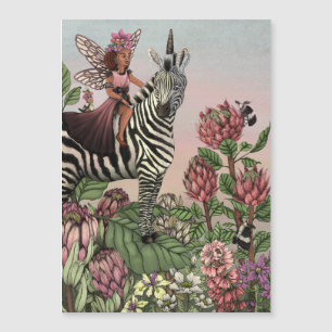 Fada rosa-branca com arte plana zebra Unicórica