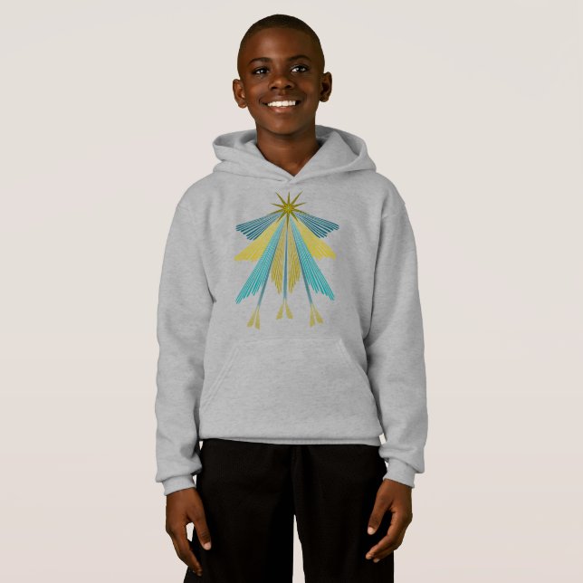 Fada Stars Crianças Unisex Pullover Hoodie (Frente Completa)