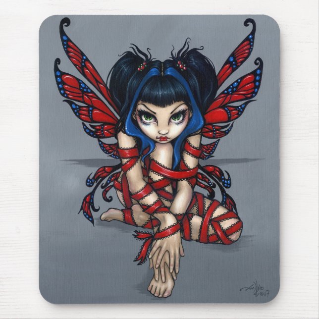 "Fada vermelha" Mousepad da fita (Frente)