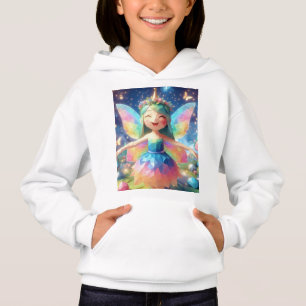 Fada Whimsical Rainbow em uma Floresta Mágica