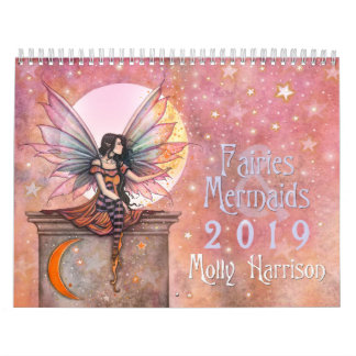 Fadas e Sereias Calendário de Parede 2019 Molly H
