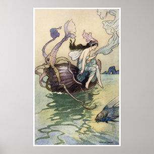 Fadas no impressão do litoral por Warwick Goble